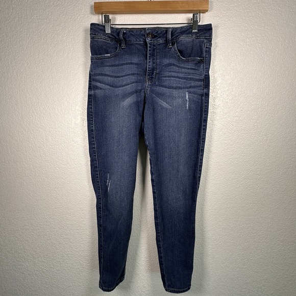 Just USA Women's Blue Distressed Mid-Rise Skinny Denim Jeans Stitch Fix Size 30 - Picture 2 of 11